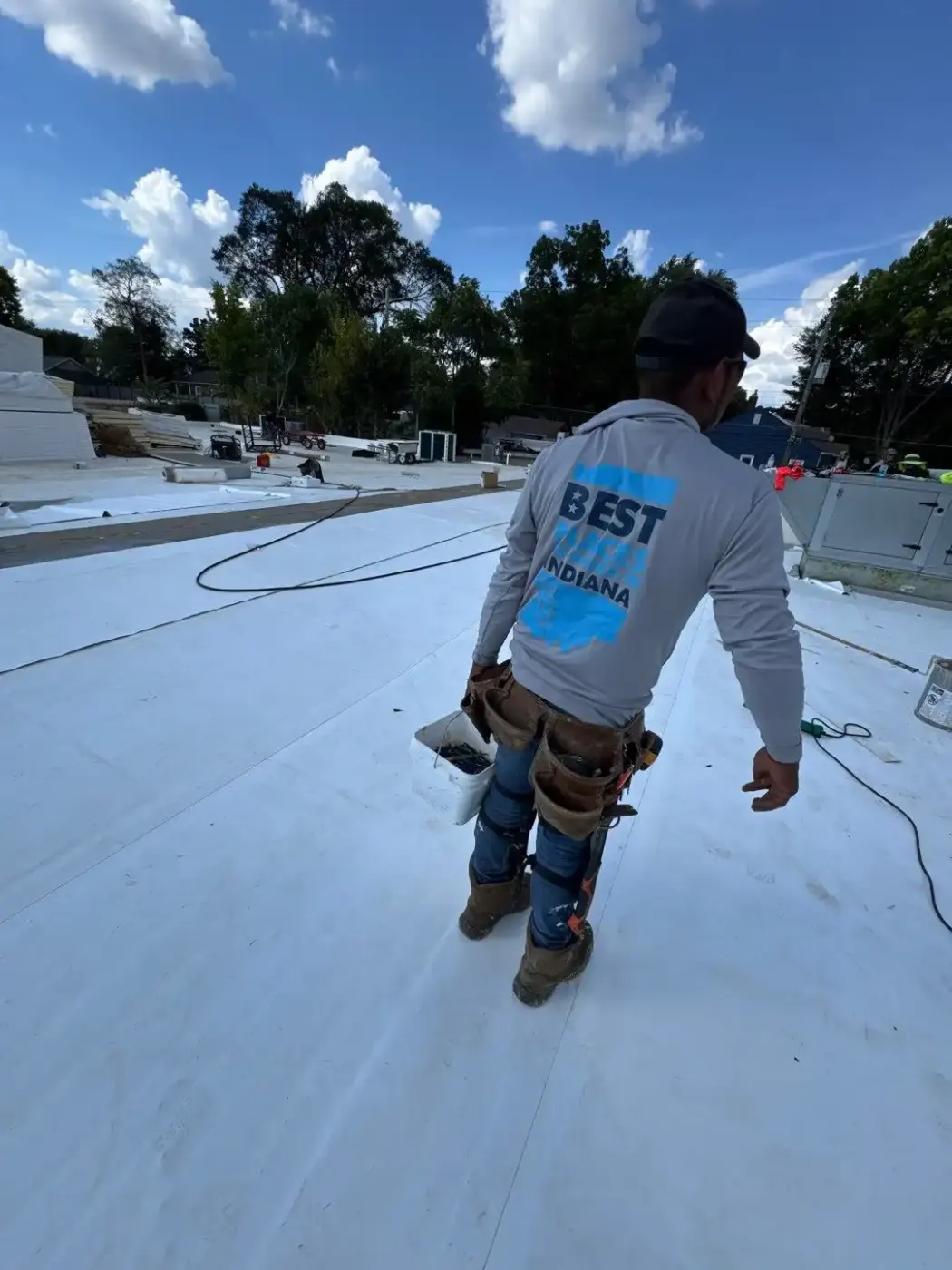 Commercial roofing by Auburn Commercial Roofing near Atlanta, IN